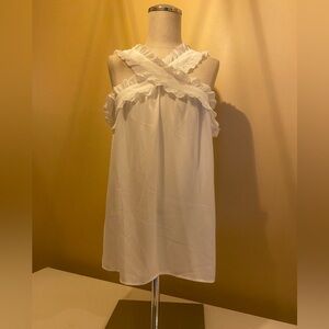 J. Crew White Ruffled top size 8T NWT crisp white top